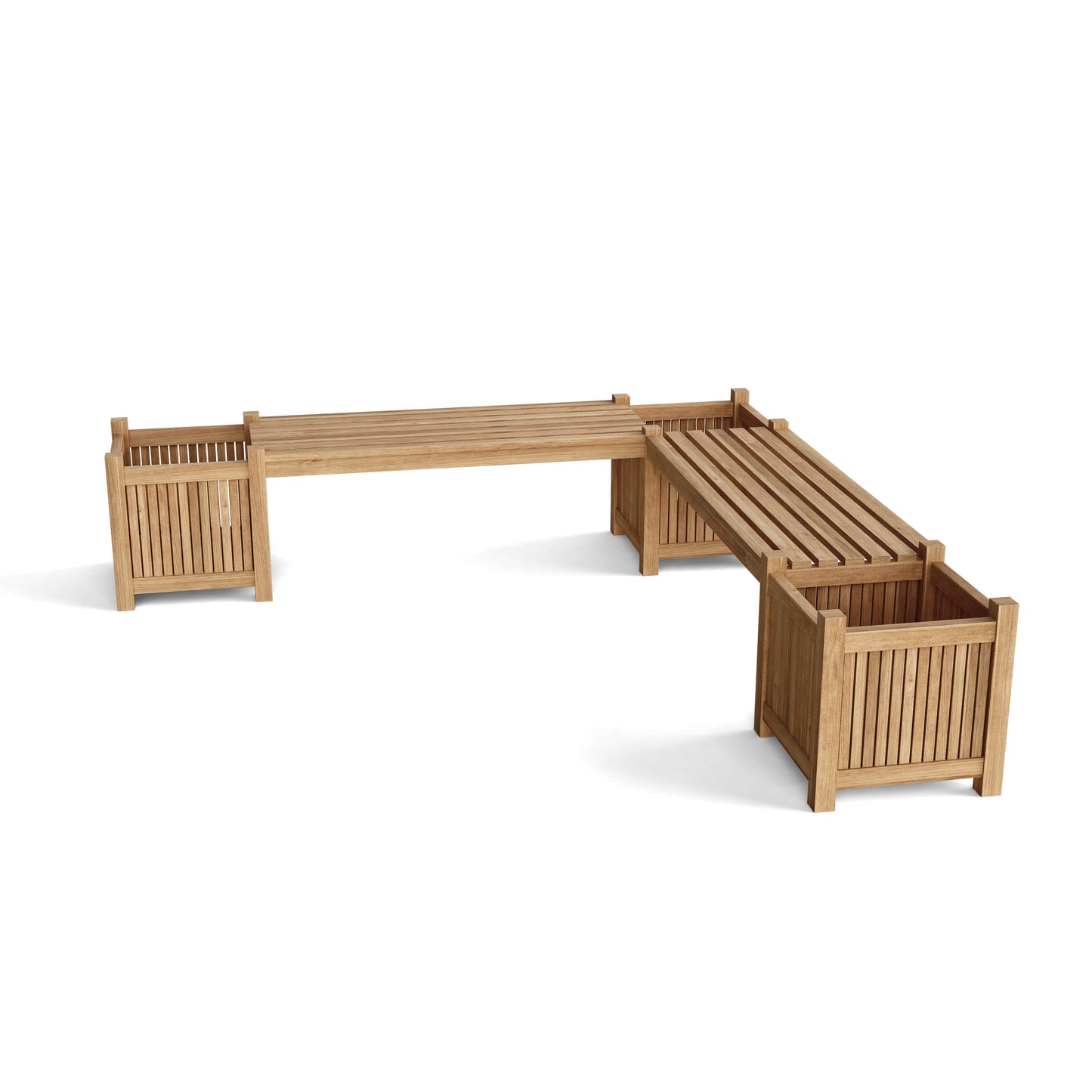 Anderson Teak Planter Bench with Two Benches and Three Planter Boxes — product image 3 of 4