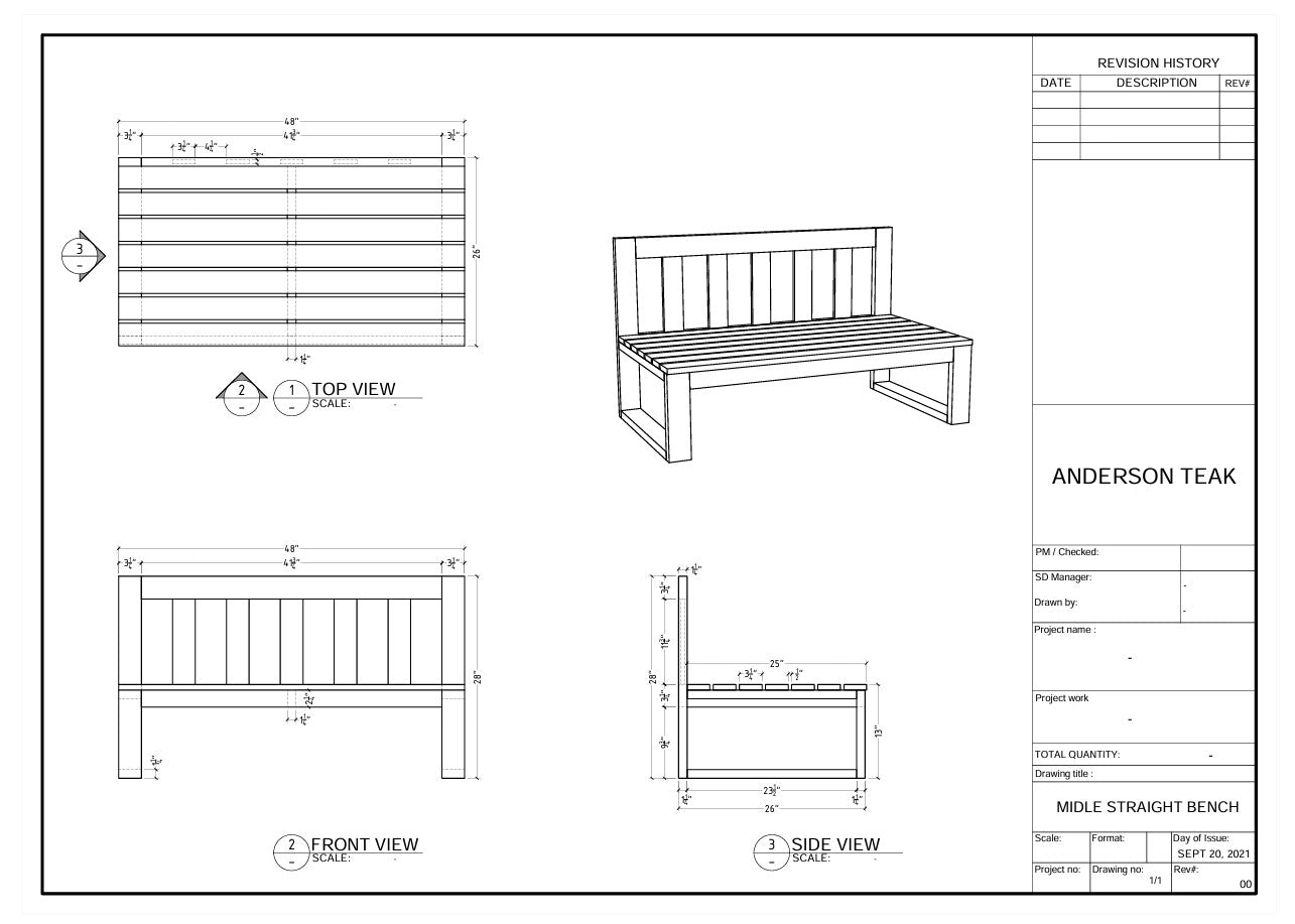 Anderson Teak Straight Modular Deep Seating 2 Seater — product image 3 of 3