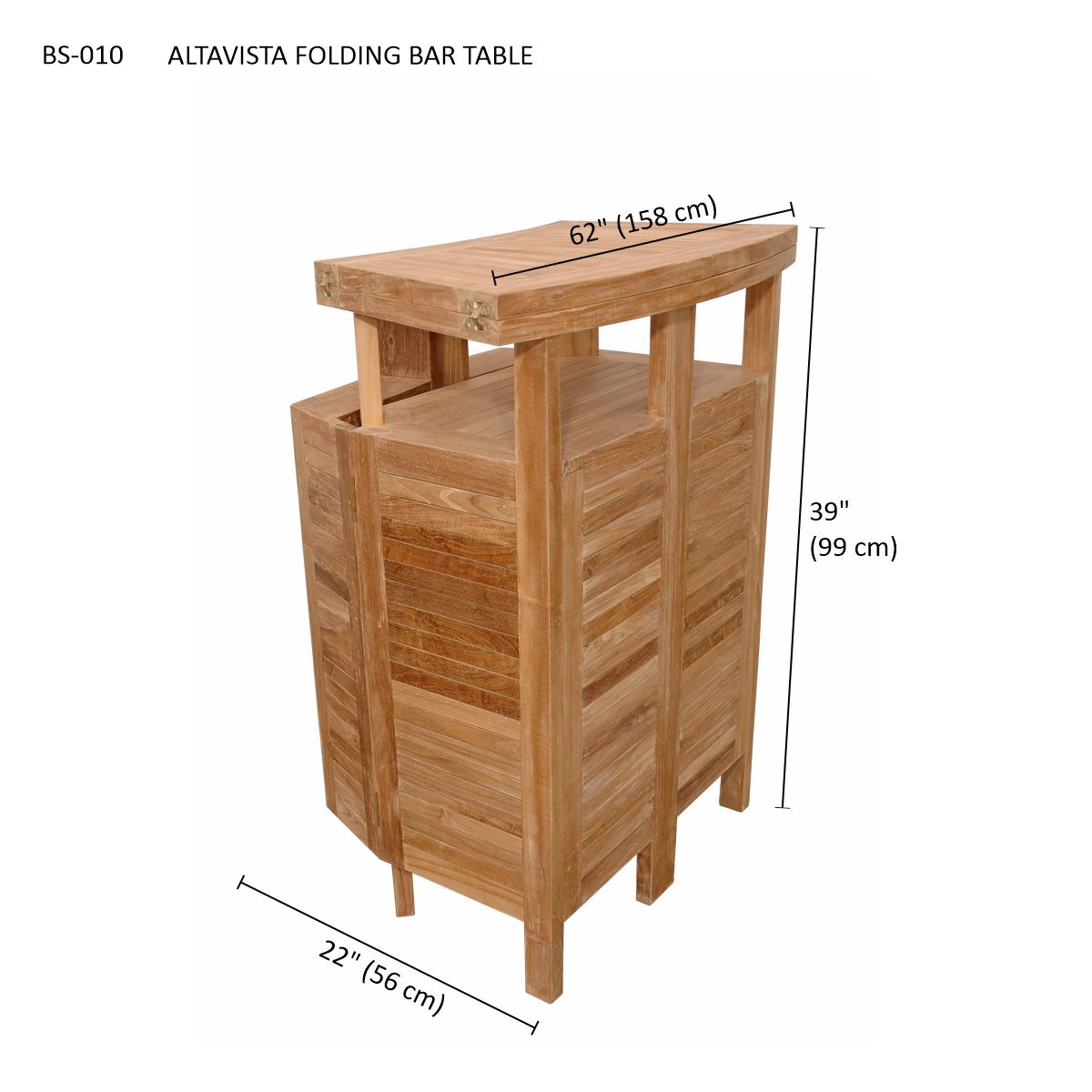 Anderson Teak Altavista Folding Bar Table — product image 4 of 4