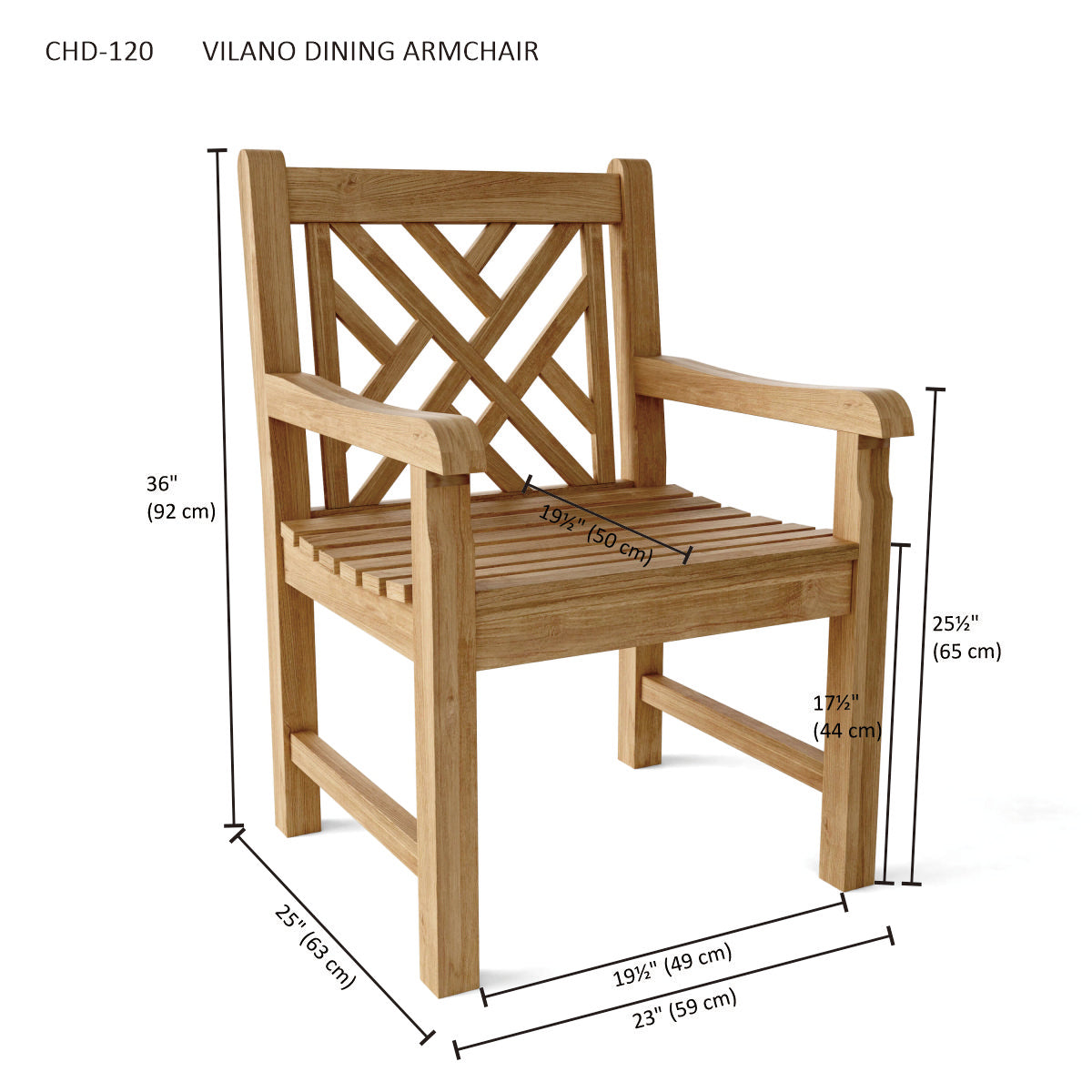 Anderson Teak Vilano Dining Armchair — product image 3 of 3