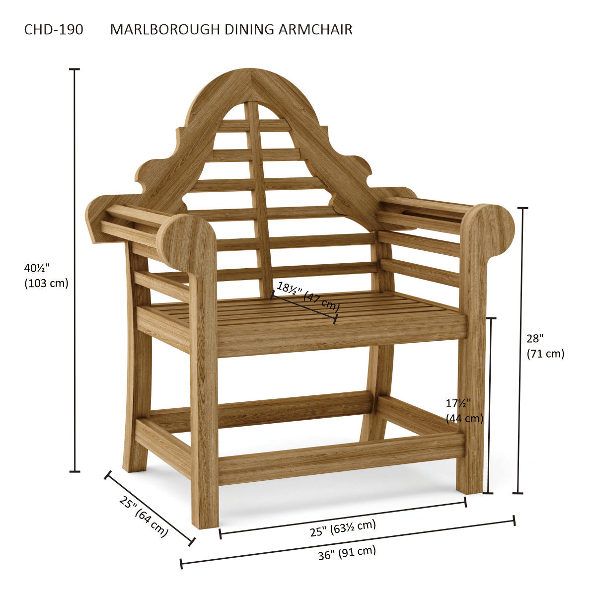 Anderson Teak Marlborough Dining Armchair — product image 9 of 9