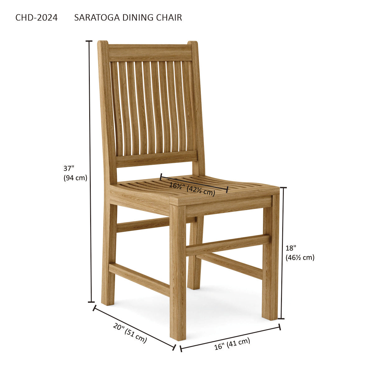 Anderson Teak Saratoga Dining Chair — product image 5 of 5