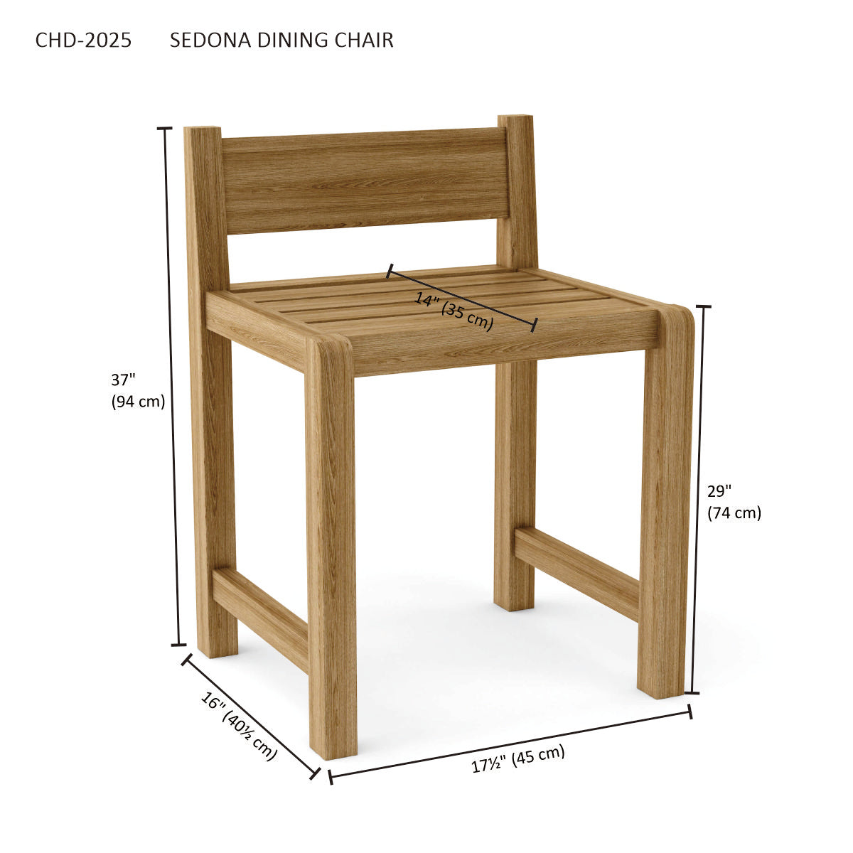 Anderson Teak Sedona Chair Teak Dining Chair — product image 5 of 5