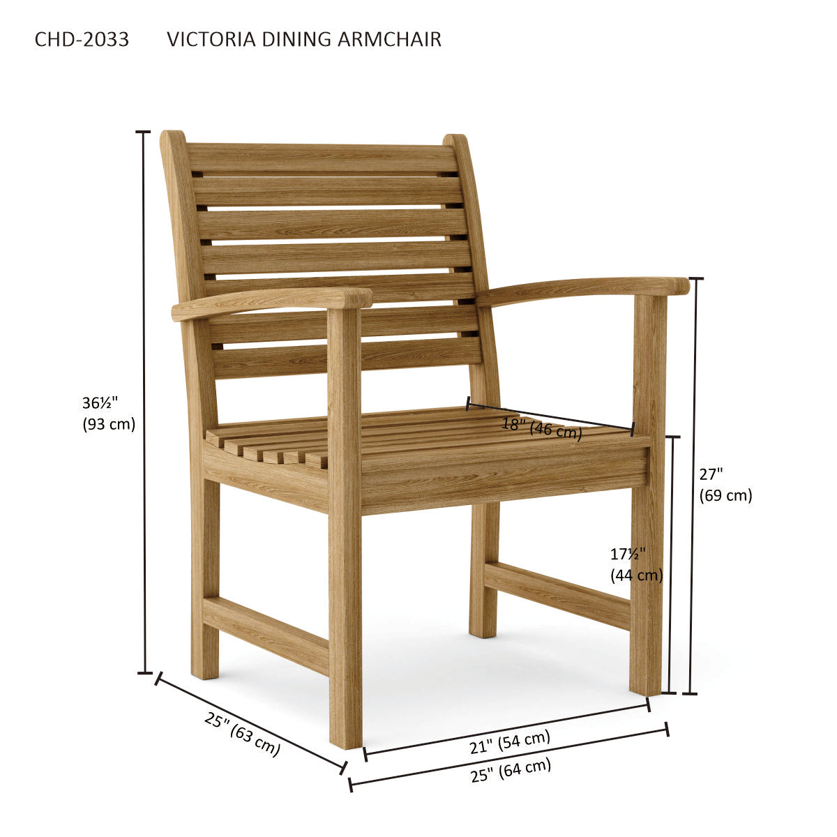 Anderson Teak Victoria Dining Armchair — product image 6 of 6