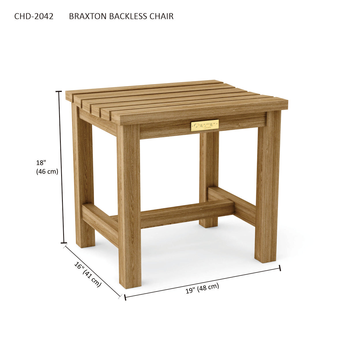 Anderson Teak Braxton Backless Bench Dining Chair — product image 6 of 6