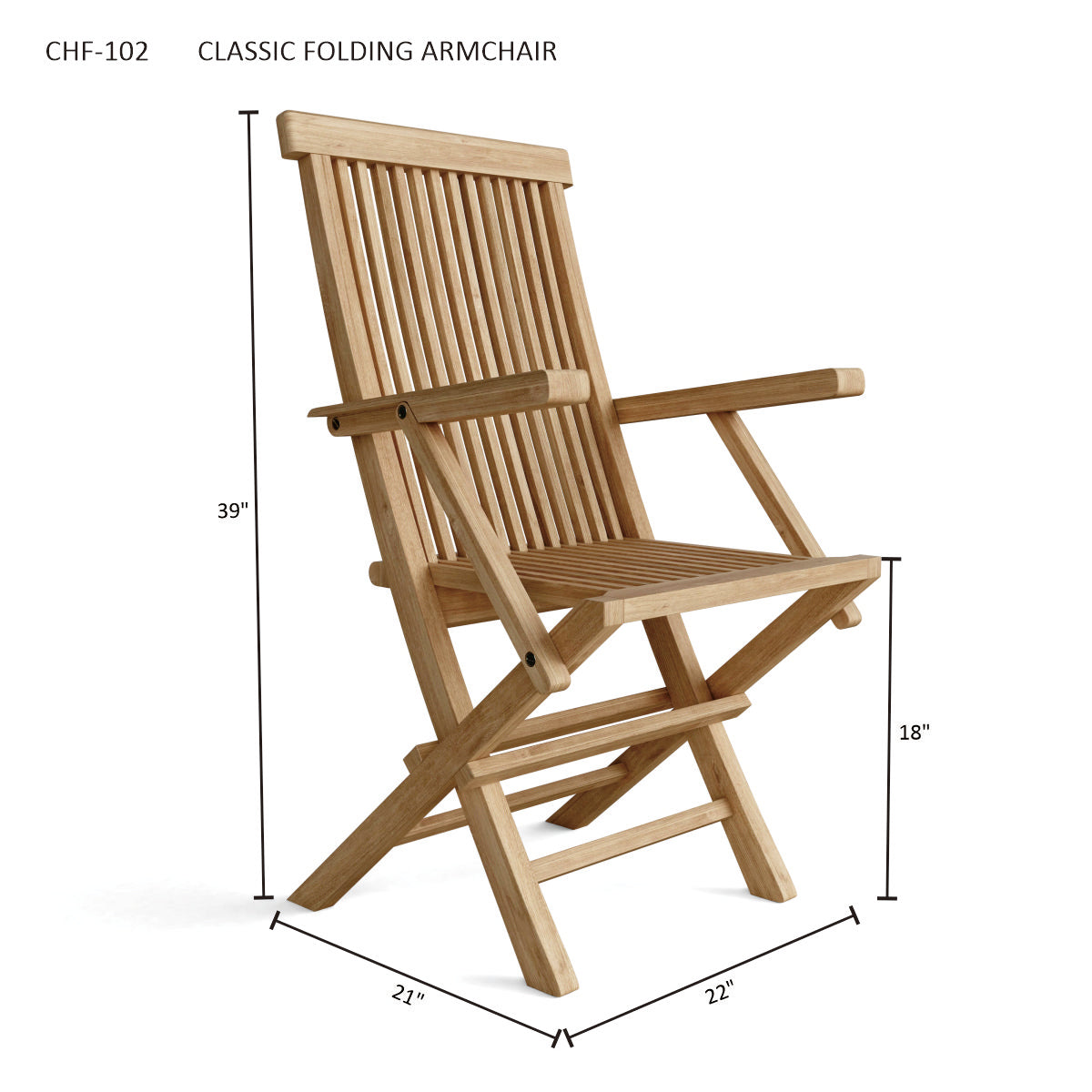 Anderson Teak Classic Folding Armchairs Set of 2 — product image 4 of 4