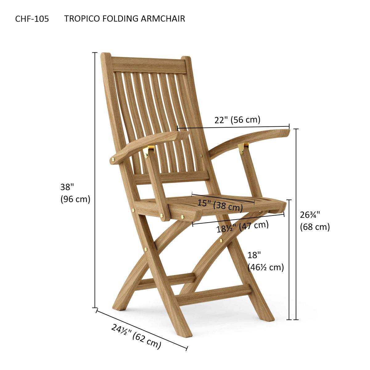 Anderson Teak Tropico Folding Armchair Set of 2 — product image 5 of 5