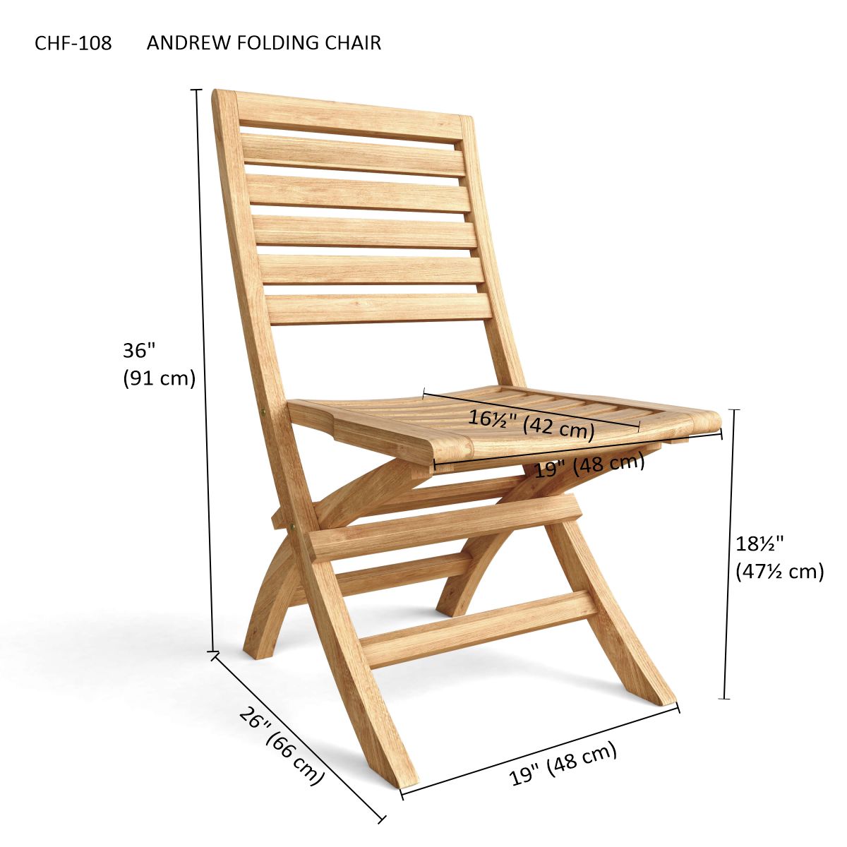 Anderson Teak Andrew Folding Chair Set of 2 — product image 3 of 3