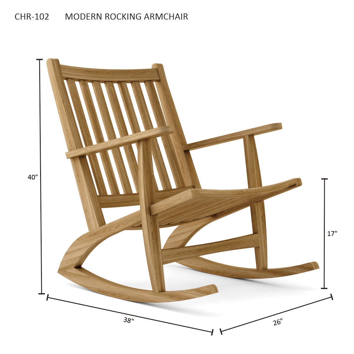 Anderson Teak Modern Rocking Armchair — product image 5 of 5