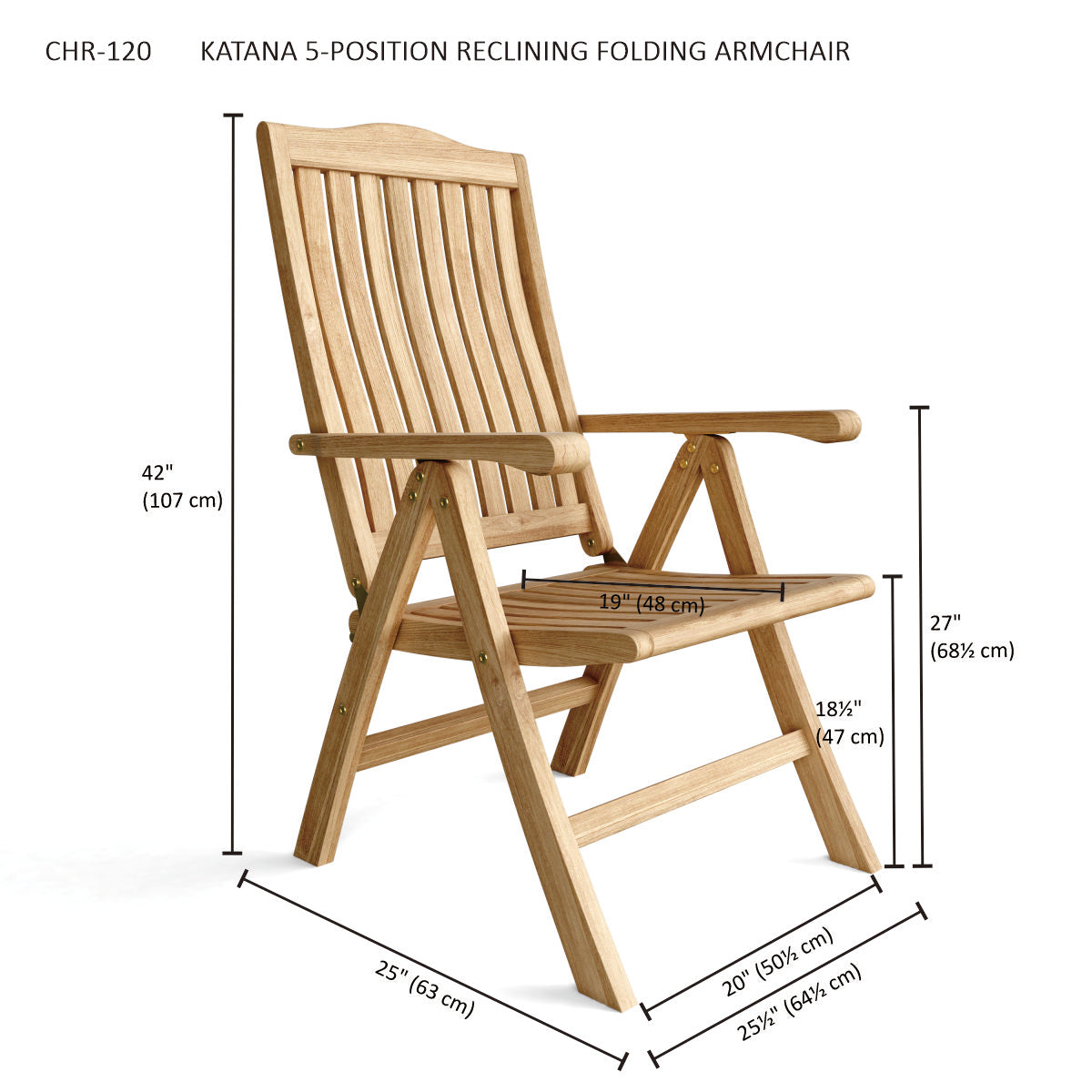 Anderson Teak Katana 5-Position Recliner Armchair — product image 4 of 4