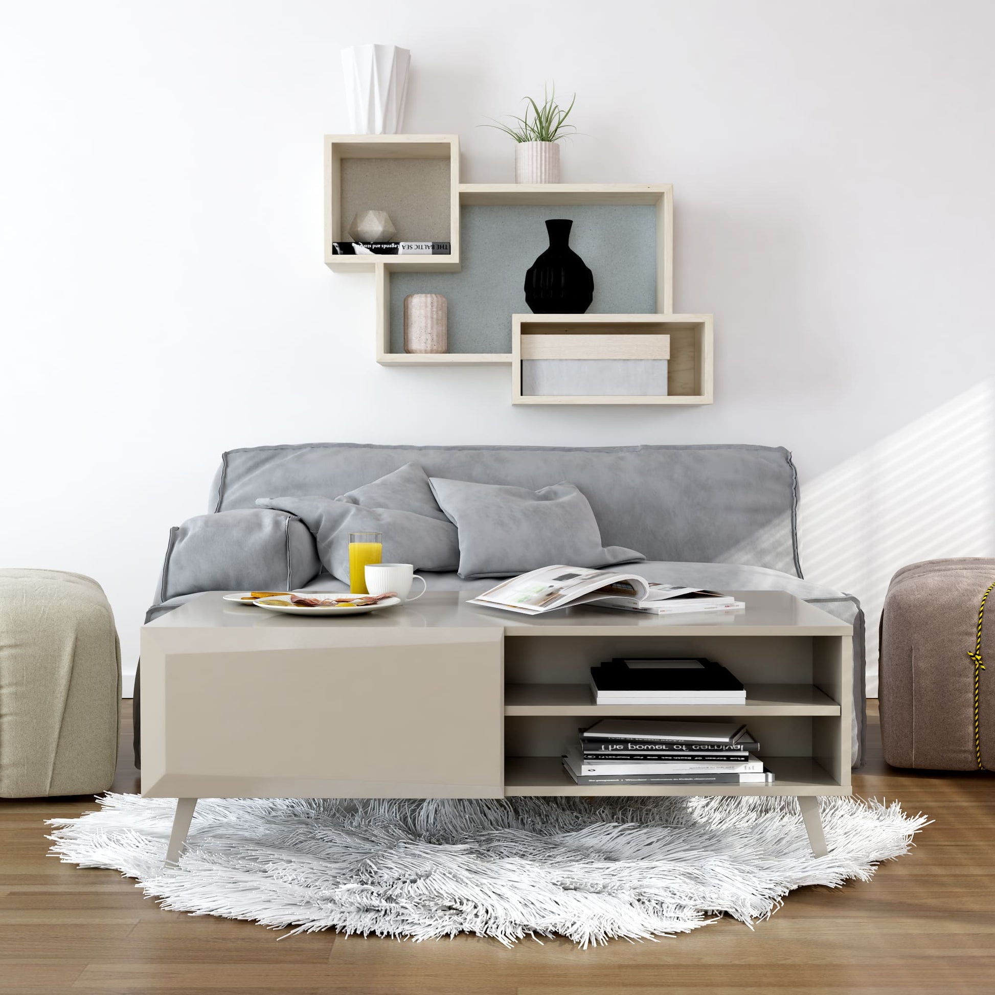 Anderson Teak Altus 43 in Coffee Table Gloss Grey — product image 1 of 6