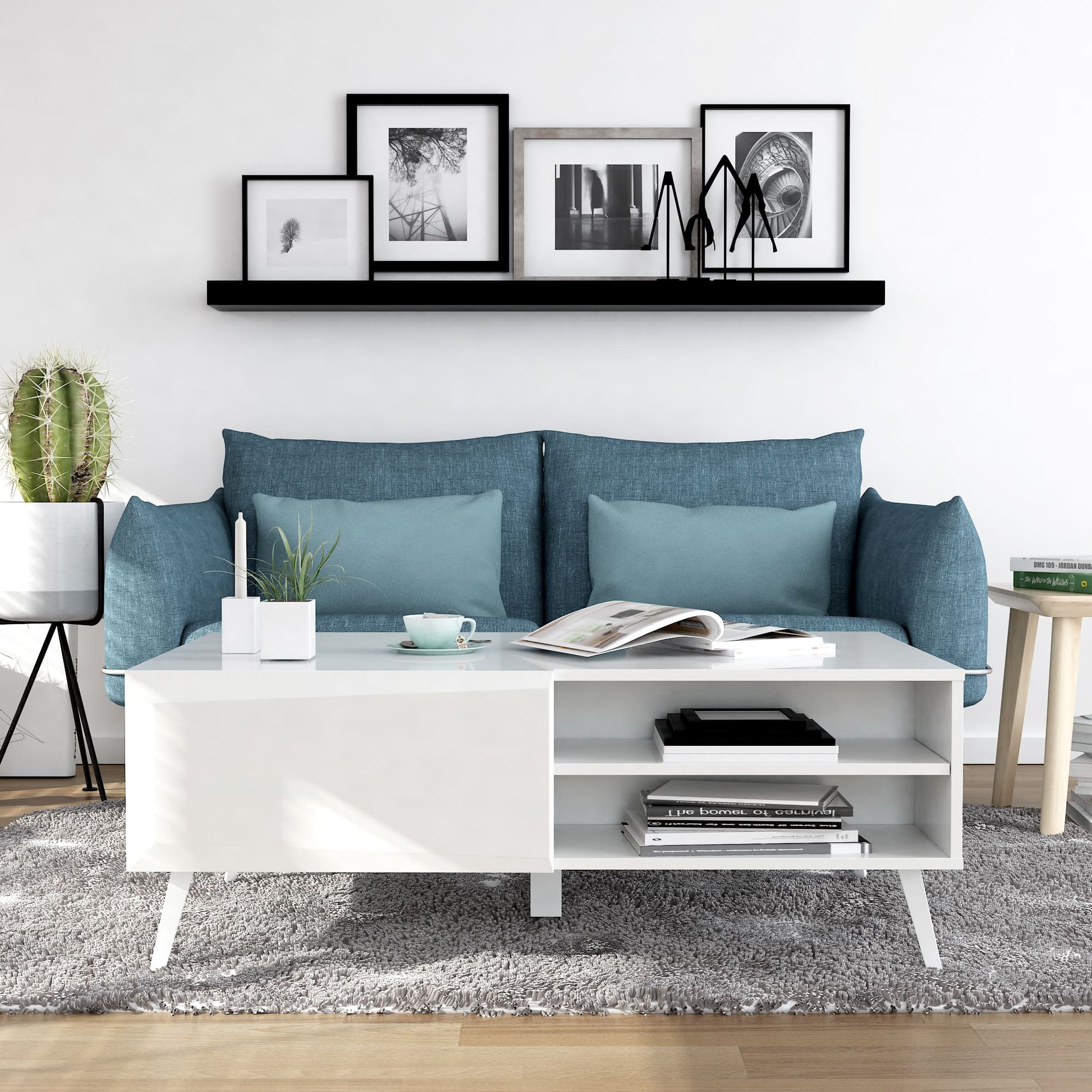 Anderson Teak Altus 43 Inch Coffee Table Gloss White — product image 1 of 6