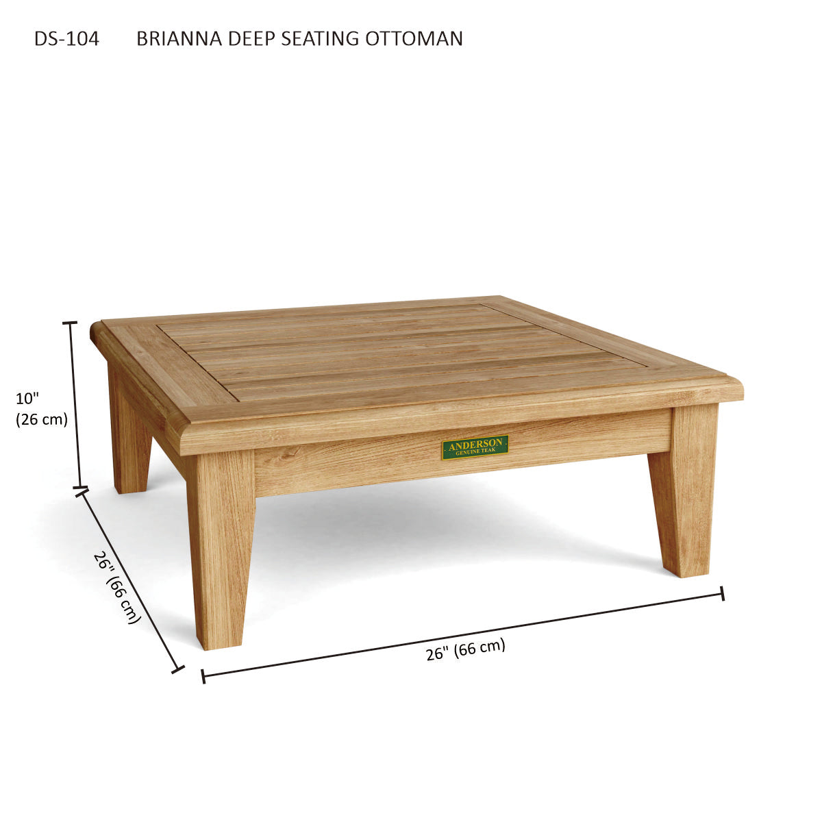 Anderson Teak Brianna Ottoman with Cushion — product image 4 of 4