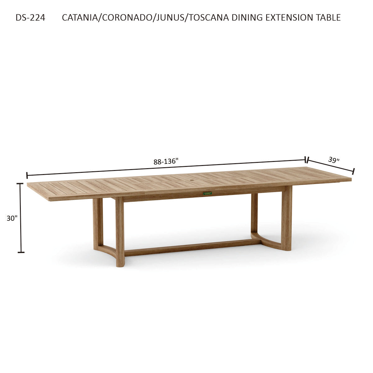 Anderson Teak Junus Dining Extension Table — product image 8 of 8
