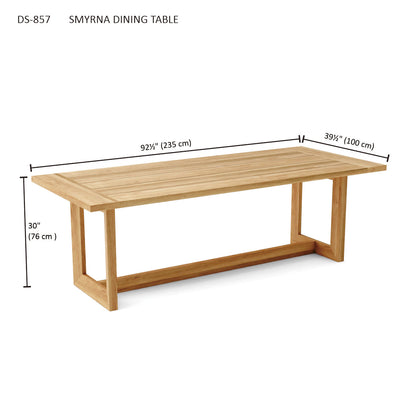 Anderson Teak Smyrna Dining Table 92.5 Inch Natural Finish — product image 5 of 5