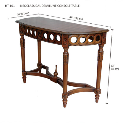 Anderson Teak Neoclassical Demilune Console — product image 3 of 3