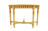 Anderson Teak Neoclassical Demilune Console with Crackle Finish Table Top
