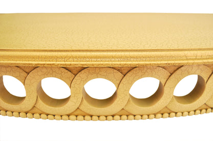 Anderson Teak Neoclassical Demilune Console with Crackle Finish Table Top — product image 3 of 3