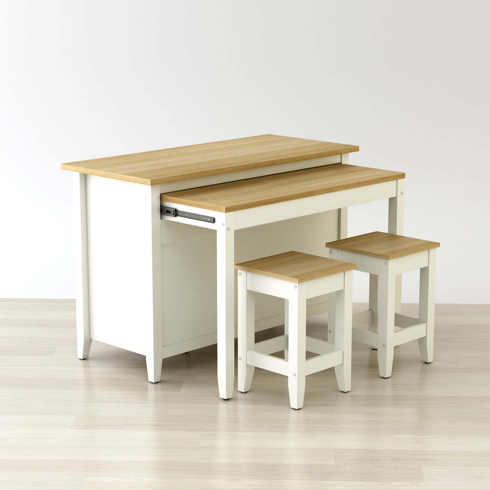 Anderson Teak Delphi 53 in Kitchen Island Cabinet with Two Stools — product image 10 of 10