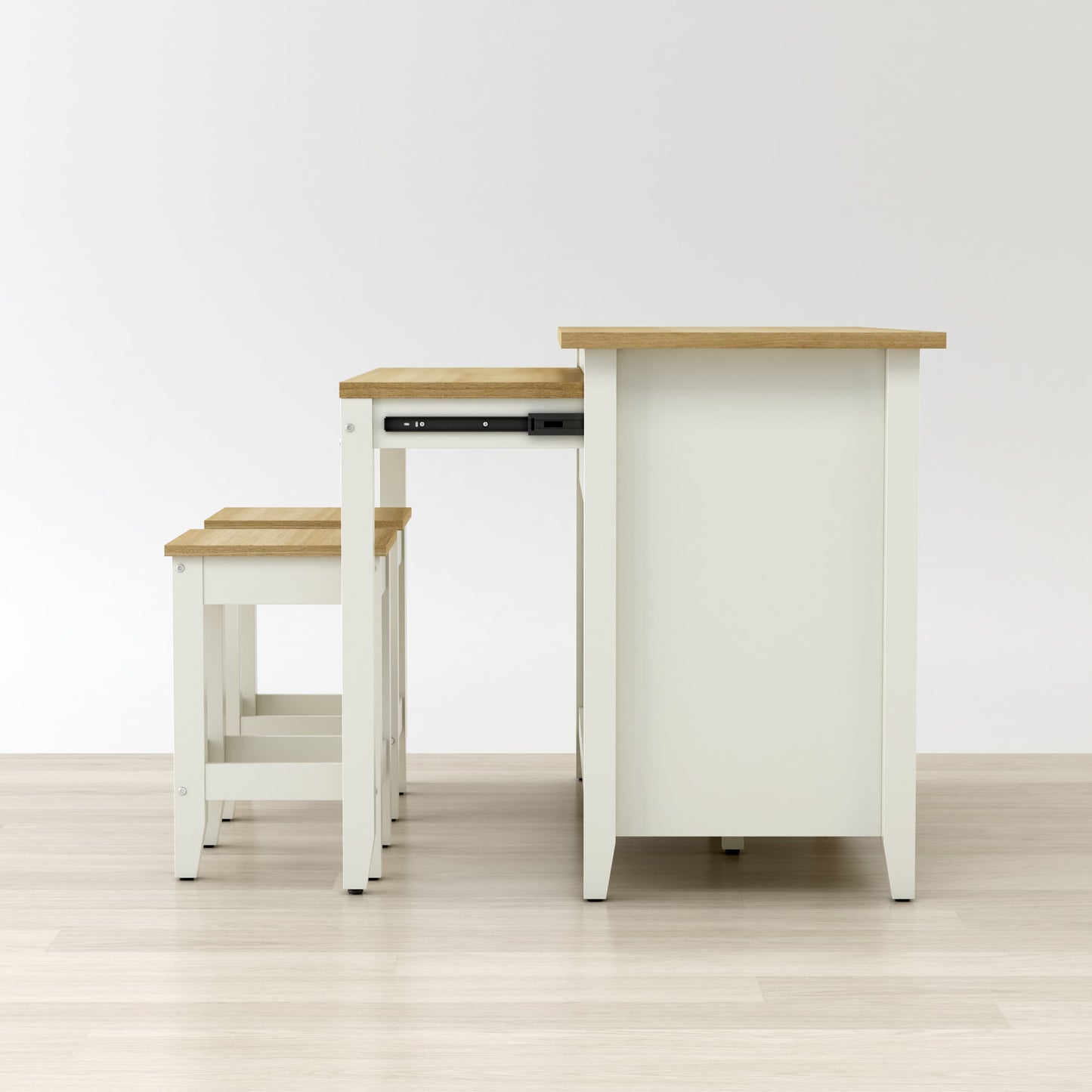 Anderson Teak Delphi 53 in Kitchen Island Cabinet with Two Stools — product image 7 of 10