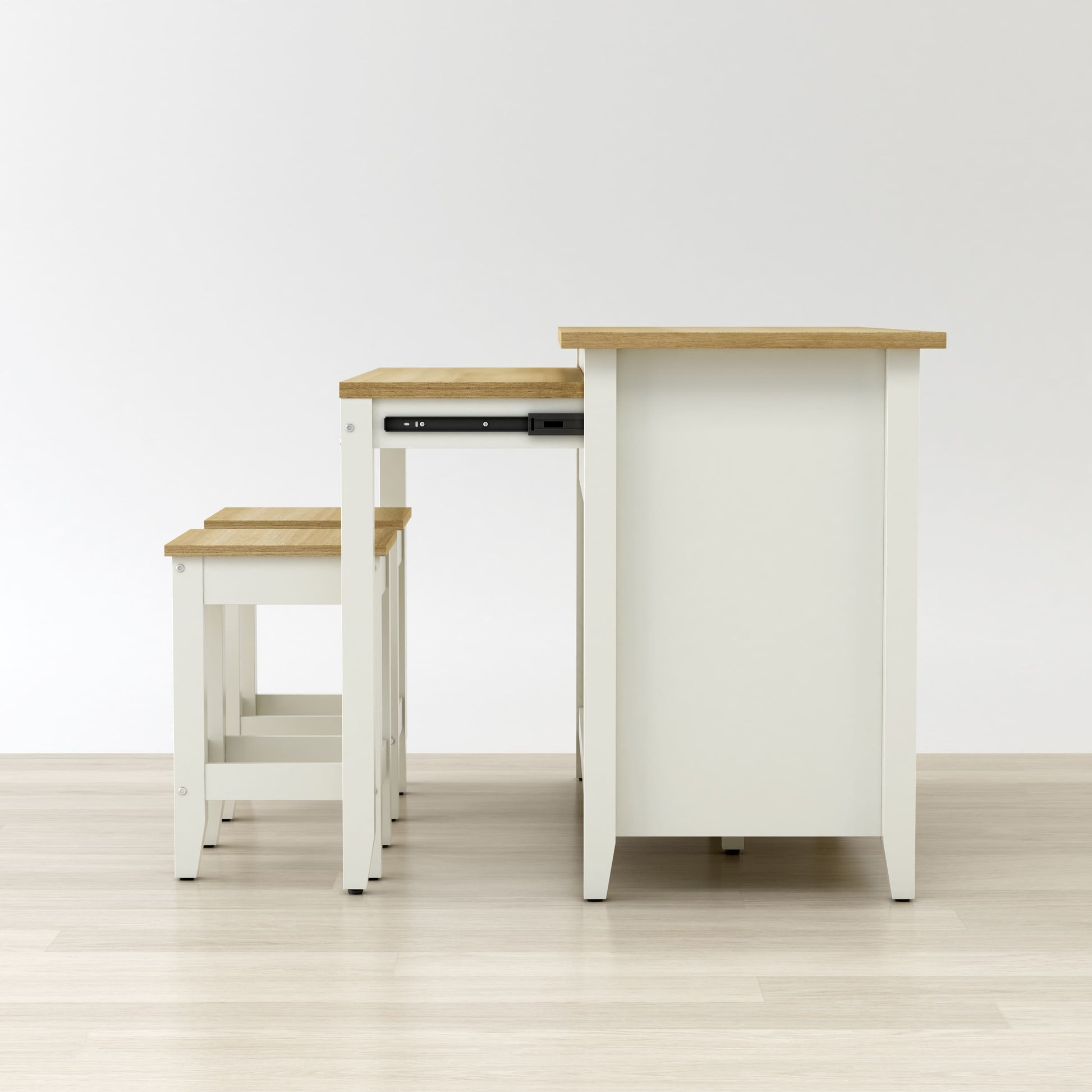 Anderson Teak Delphi 53 in Kitchen Island Cabinet with Two Stools — product image 7 of 10