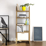 Anderson Teak Kathy Ladder Shelf Bookcase with Storage Door
