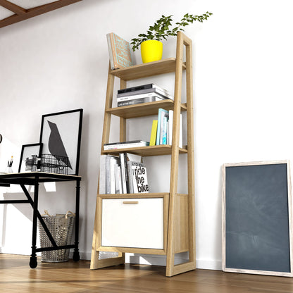 Anderson Teak Kathy Ladder Shelf Bookcase with Storage Door — product image 2 of 7