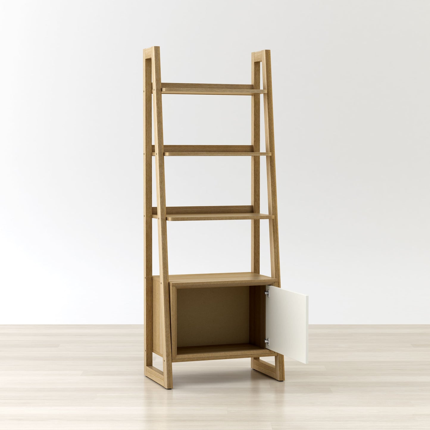 Anderson Teak Kathy Ladder Shelf Bookcase with Storage Door — product image 3 of 7