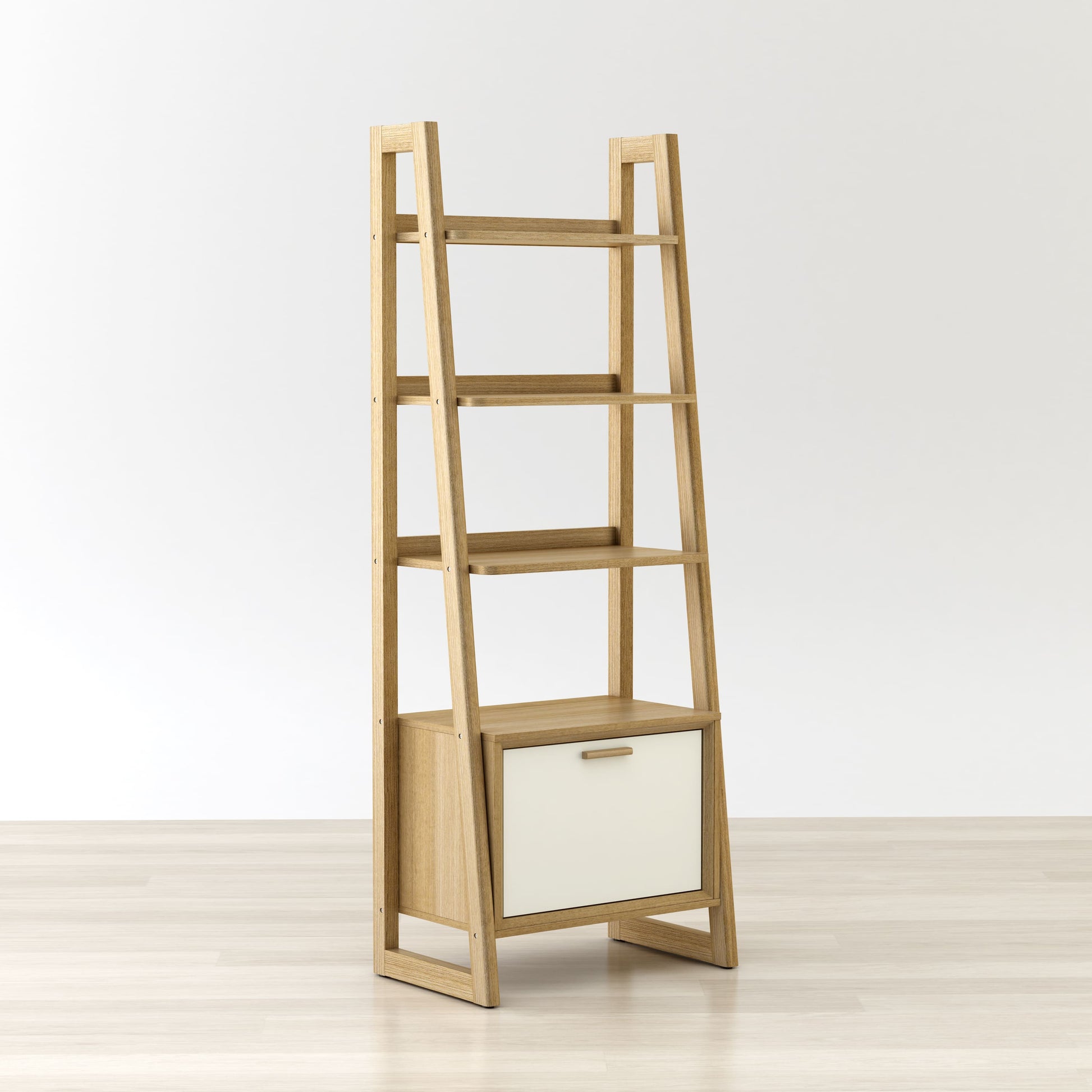 Anderson Teak Kathy Ladder Shelf Bookcase with Storage Door — product image 5 of 7