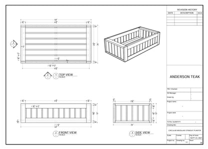 Anderson Teak Straight Modular Planter — product image 3 of 3