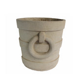 Anderson Teak Aztec Round Large Planter in Cast Limestone
