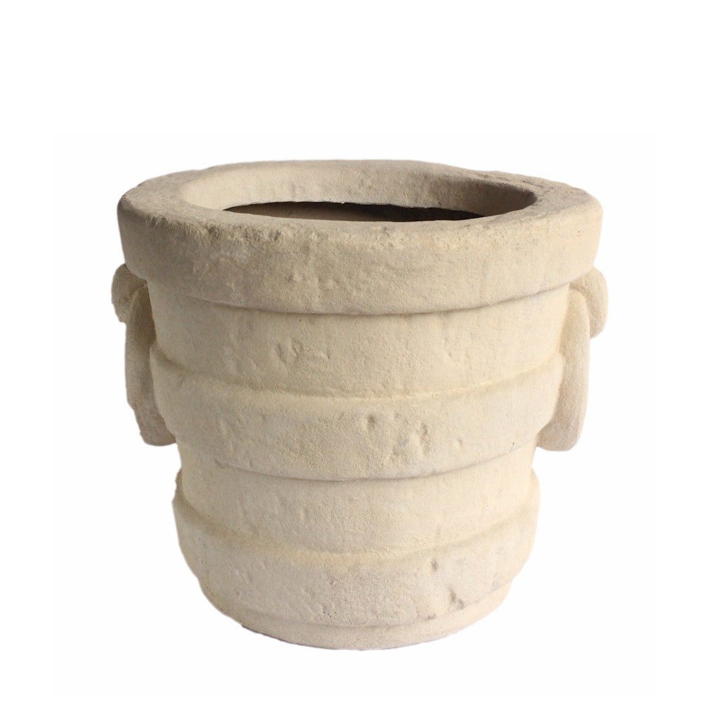 Anderson Teak Pompeii Round Cast Limestone Planter 24 x 27 x 27 Inches — product image 1 of 2