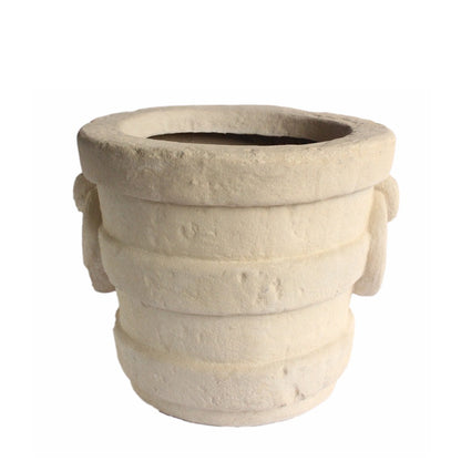 Anderson Teak Pompeii Round Cast Limestone Planter 24 x 27 x 27 Inches — product image 1 of 2