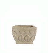 Anderson Teak Verona Square Cast Limestone Planter Natural Beige 12 Inch