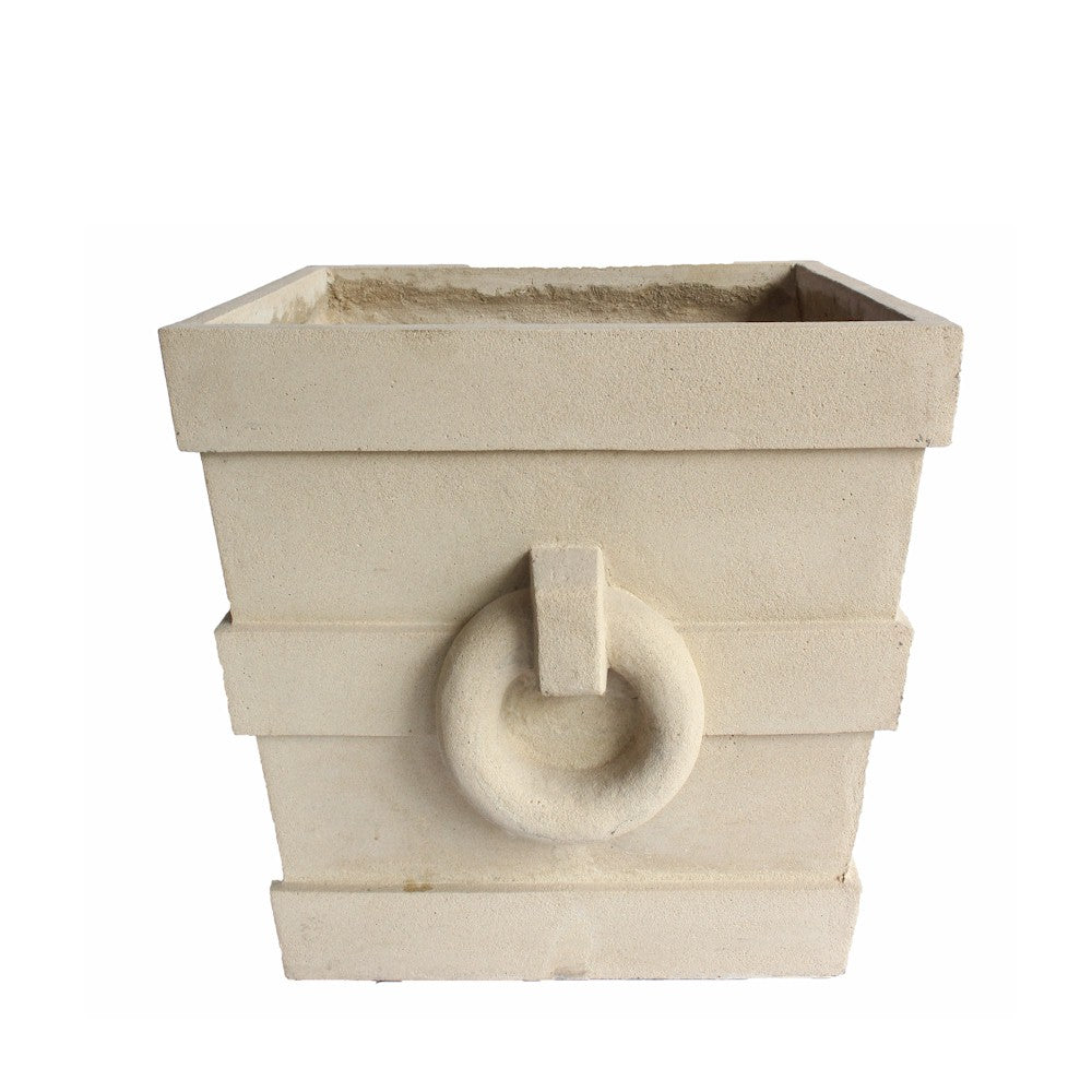 Anderson Teak Aztec Square Planter 24 Inch Cast Limestone Natural Beige — product image 1 of 1