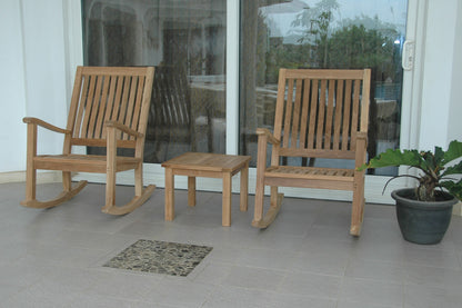 Anderson Teak Del-Amo Bahama 3-Piece Rocking Chair Set with Square Side Table — product image 1 of 11