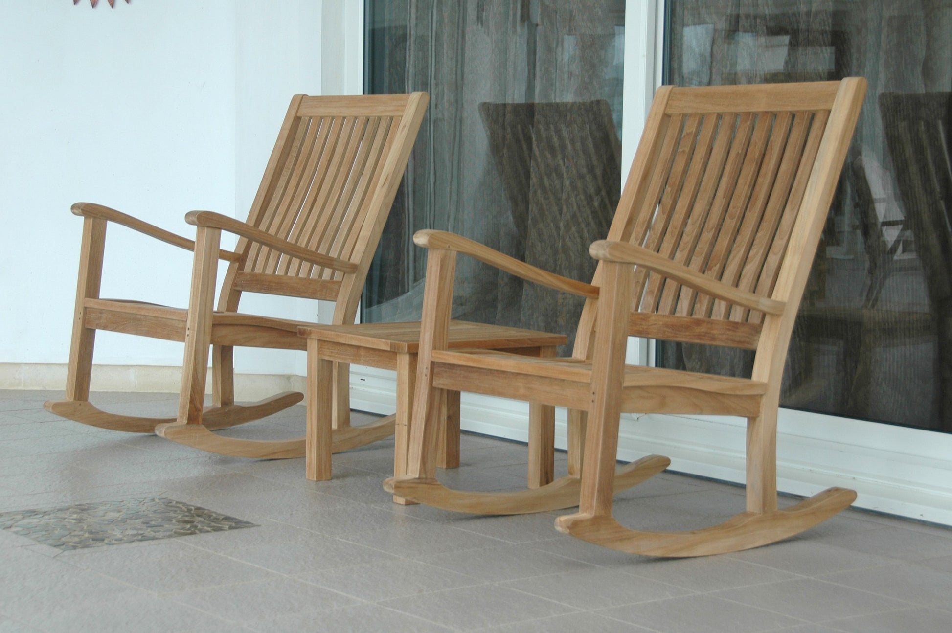 Anderson Teak Del-Amo Bahama 3-Piece Rocking Chair Set with Square Side Table — product image 2 of 11