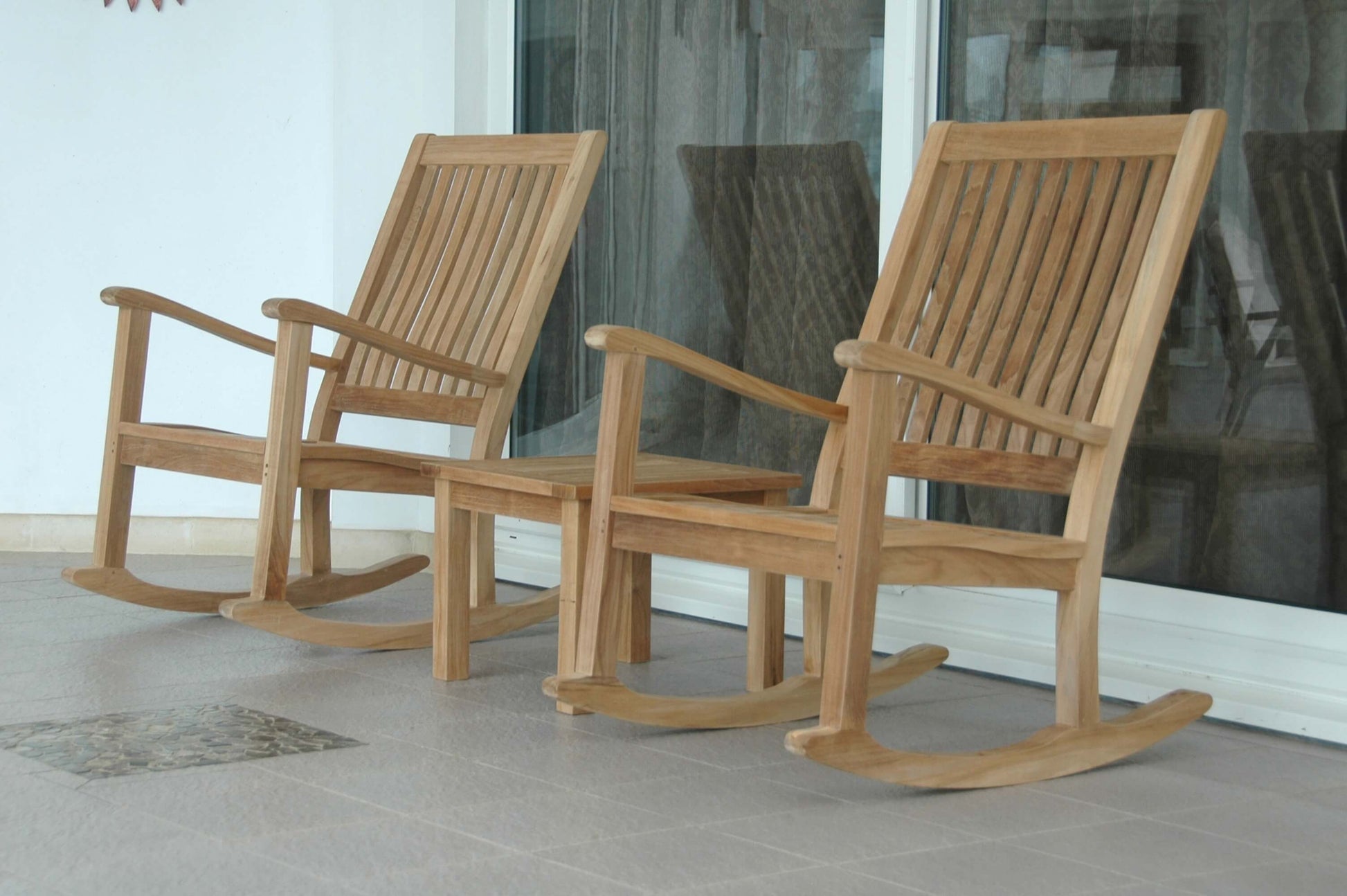 Anderson Teak Del-Amo Bahama 3-Piece Rocking Chair Set with Square Side Table — product image 3 of 11