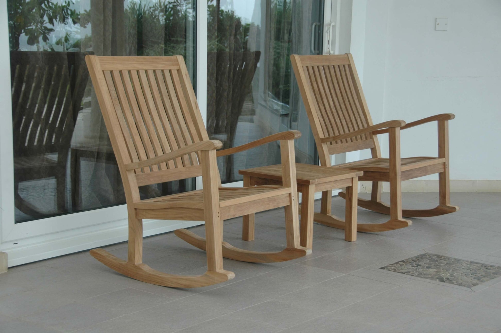 Anderson Teak Del-Amo Bahama 3-Piece Rocking Chair Set with Square Side Table — product image 4 of 11