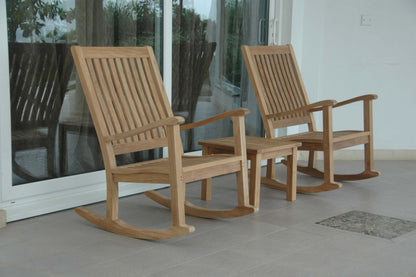 Anderson Teak Del-Amo Bahama 3-Piece Rocking Chair Set with Square Side Table — product image 4 of 11