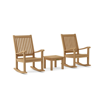 Anderson Teak Del-Amo Bahama 3-Piece Rocking Chair Set with Square Side Table — product image 5 of 11