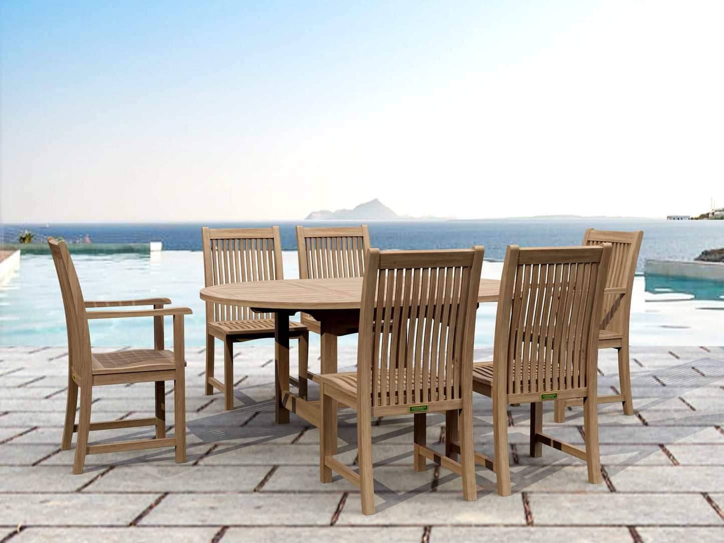 Anderson Teak Bahama Chicago 7-Piece Dining Chair Set — product image 1 of 12