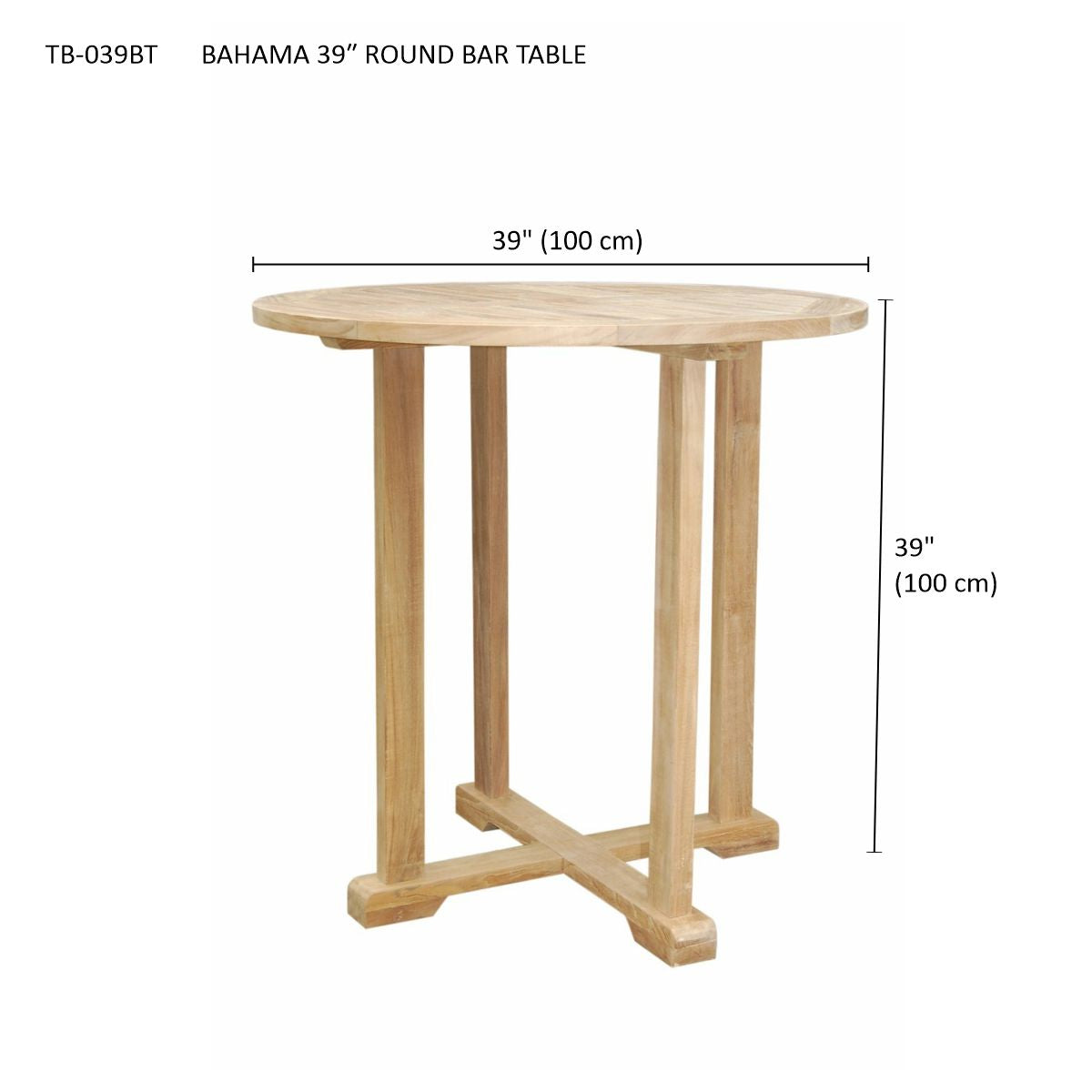 Anderson Teak Bahama Avalon 5-Piece Round Bar Set — product image 5 of 5