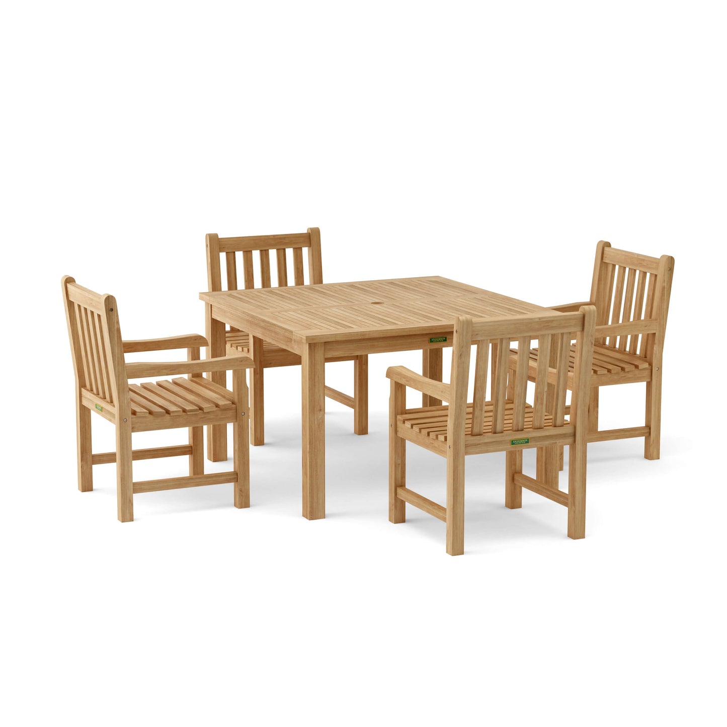 Anderson Teak Windsor Classic Armchair 5-Piece Dining Table Set — product image 2 of 9