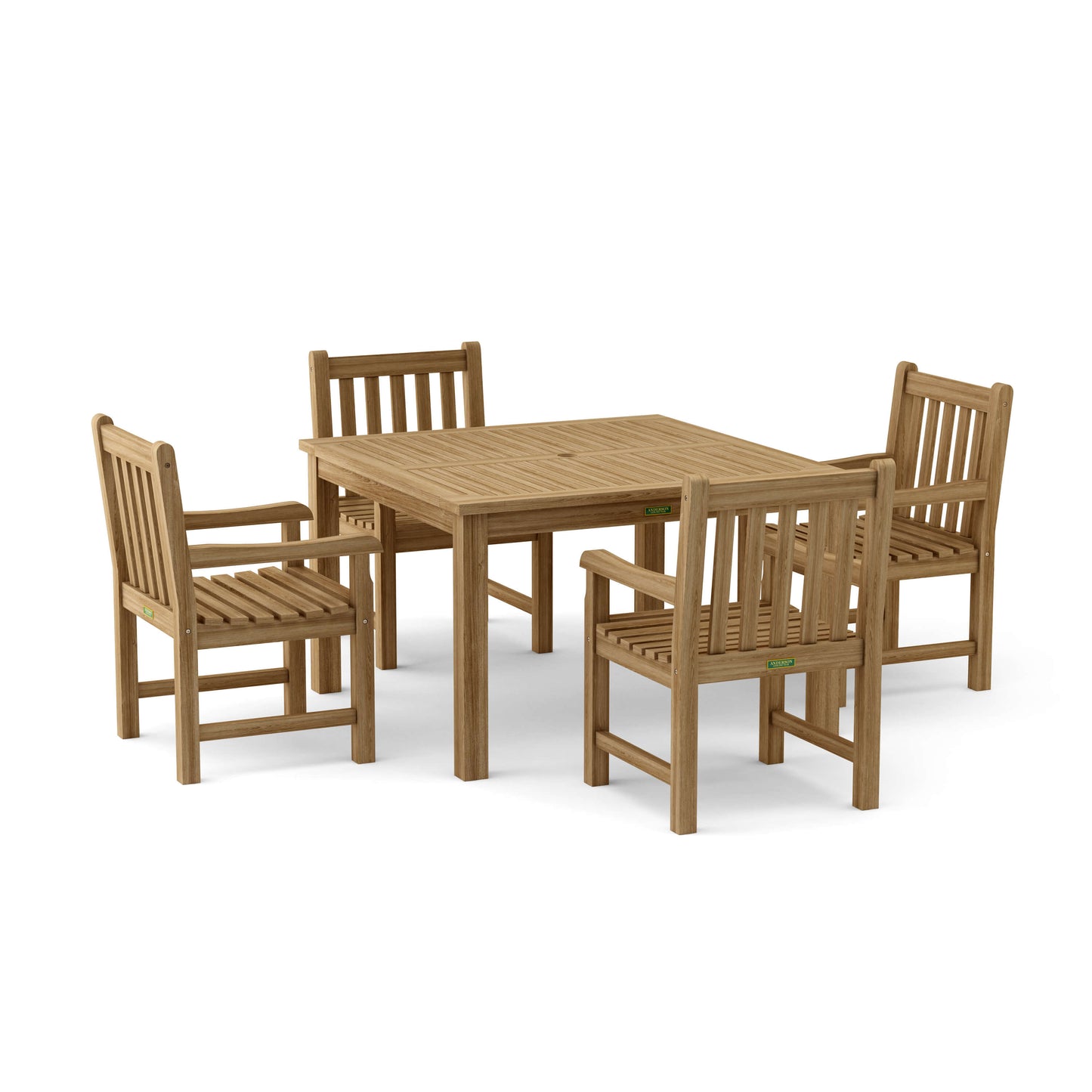 Anderson Teak Windsor Classic Armchair 5-Piece Dining Table Set — product image 3 of 9