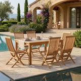 Anderson Teak Windsor Classic Chair 7-Piece Folding Dining Set