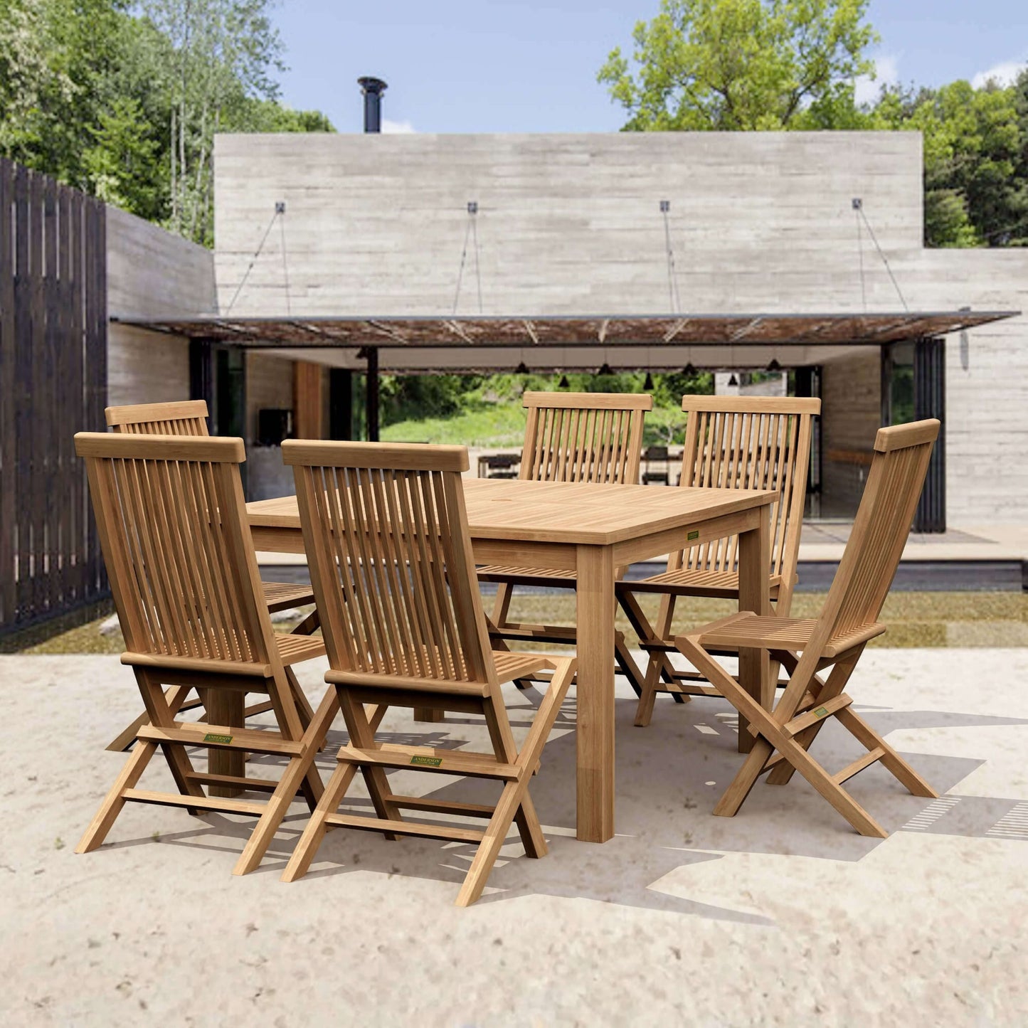 Anderson Teak Windsor Classic Chair 7-Piece Folding Dining Set — product image 3 of 5