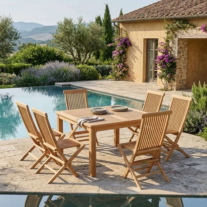 Anderson Teak Windsor Classic Chair 7-Piece Folding Dining Set — product image 4 of 5