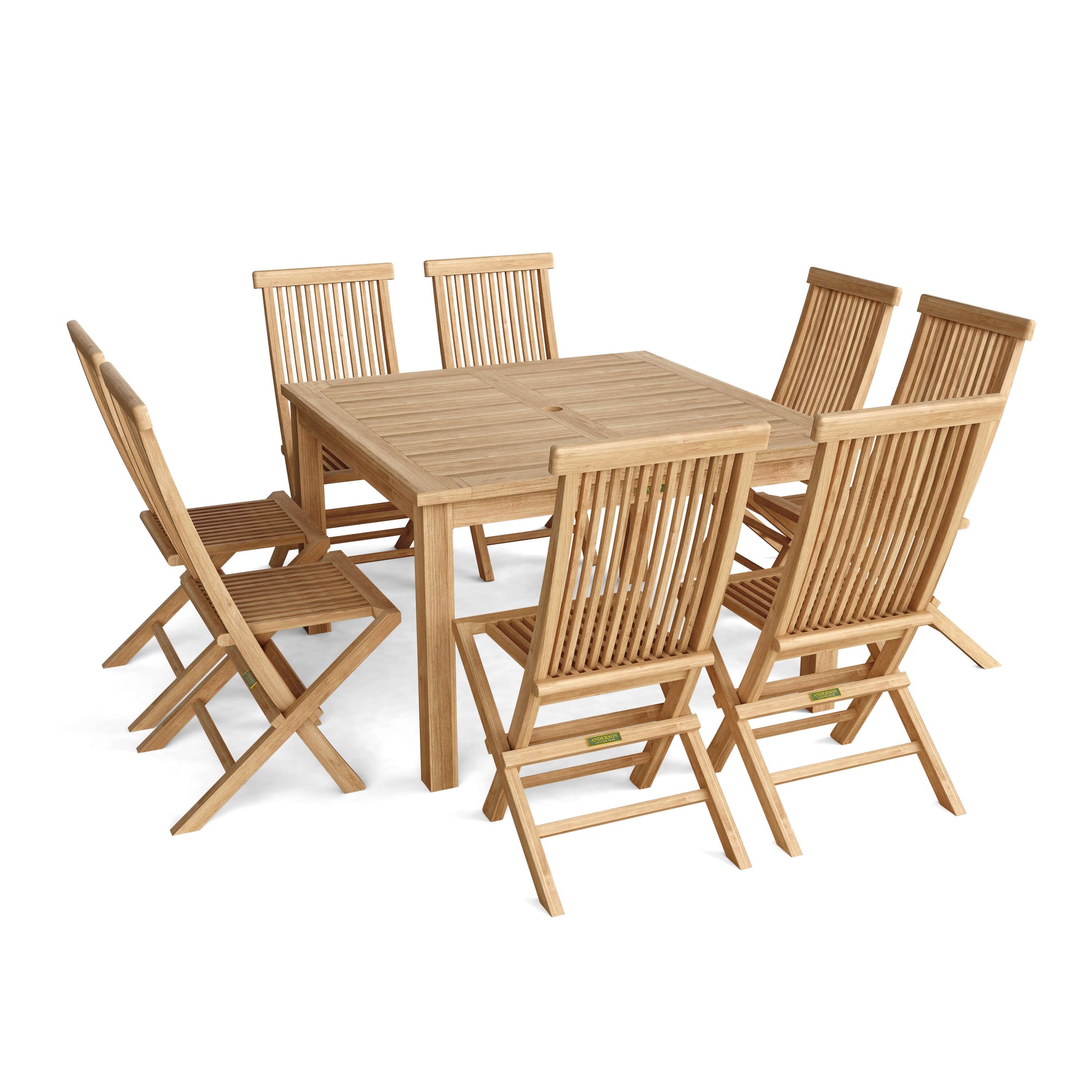 Anderson Teak Windsor Classic Chair 9-Piece Folding Dining Set — product image 2 of 11