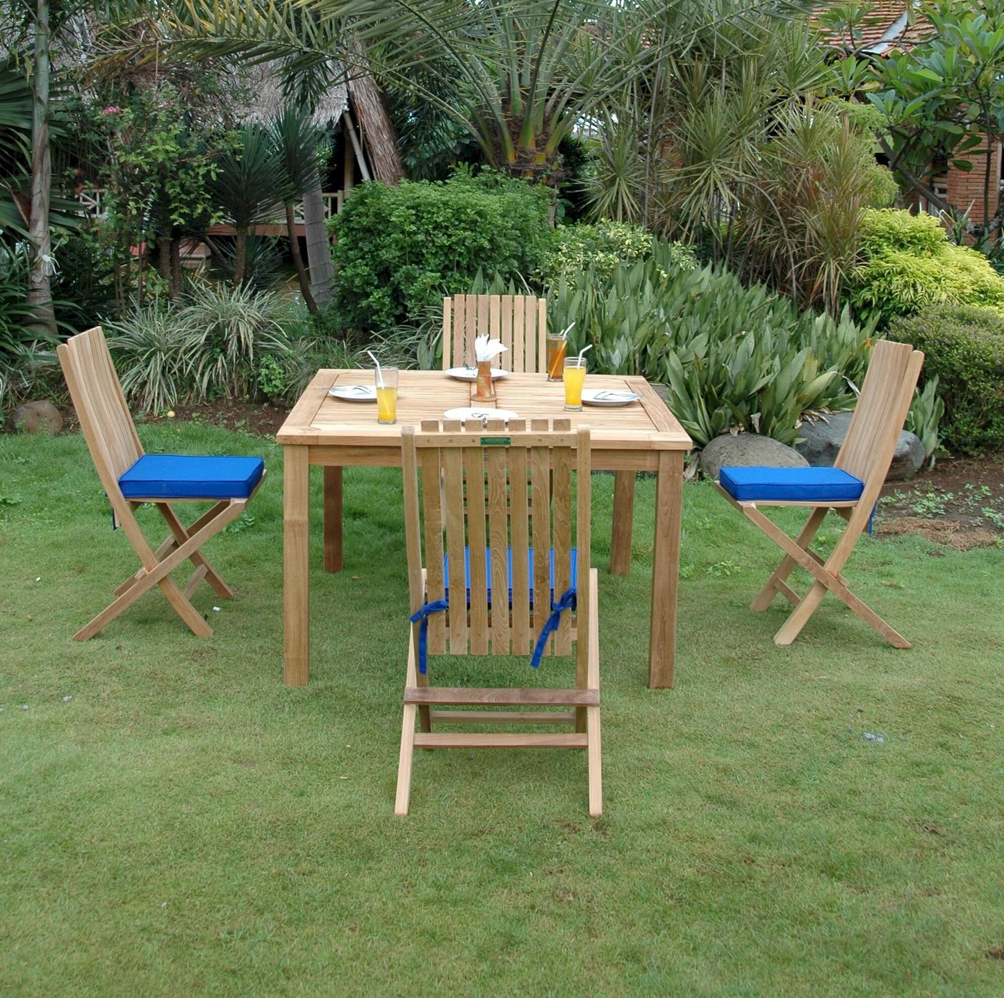 Anderson Teak Windsor Comfort Chair 5-Piece Folding Dining Set — product image 3 of 10